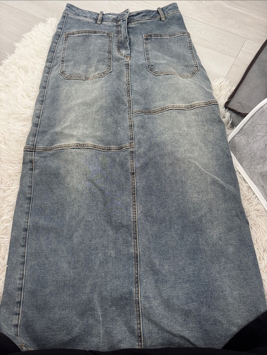 Inherit Clothing Dresses & Skirts - Classic High-Waist Long Denim Skirt - Light Blue Wash